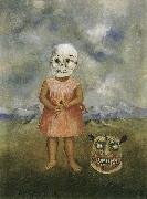 Frida Kahlo The girl masked with death painting